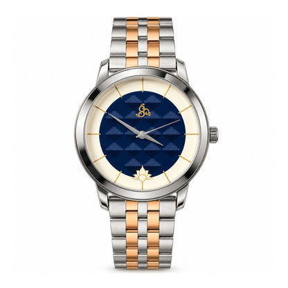 H'OURS MH15 | Men's Watch | Dual Tone Strap | Blue Dial | Quartz