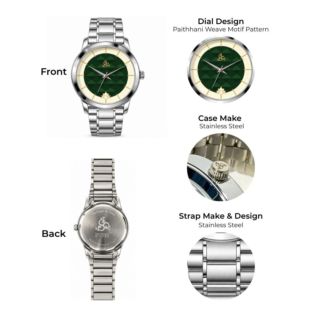 H'OURS MH15 | Men's Watch | Silver Bracelet | Quartz