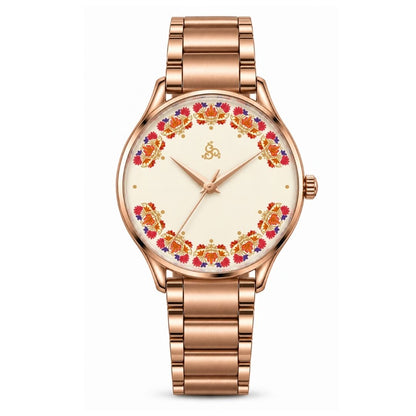 H'OURS Gul-e-Kashida | White | Women's Watch | Quartz Movement