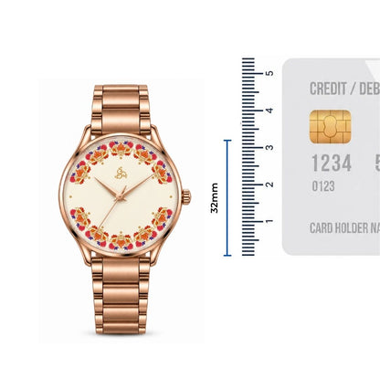 H'OURS Gul-e-Kashida | White | Women's Watch | Quartz Movement