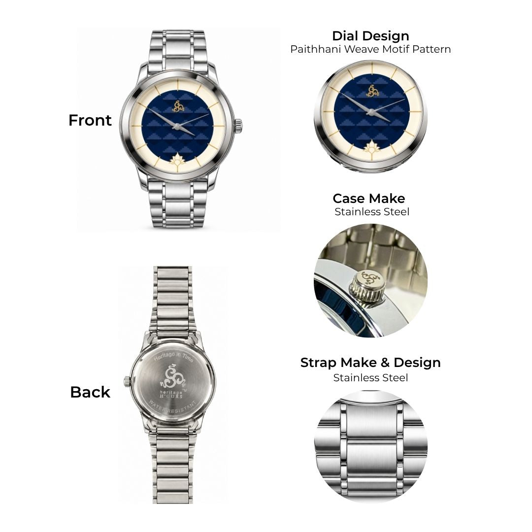 H'OURS MH15 | Men's Watch | Silver Bracelet | Quartz