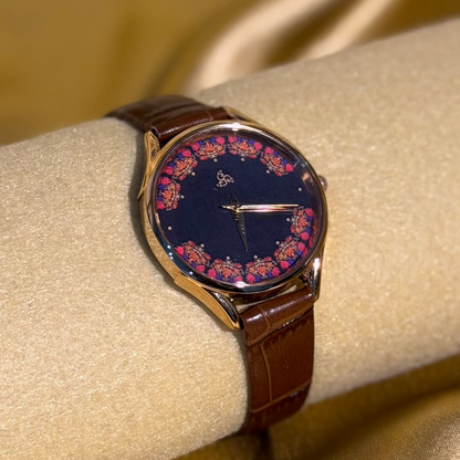 H'OURS Gul-e-Kashida | Black | Women's Watch | Quartz Movement