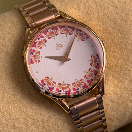 H'OURS Gul-e-Kashida | White | Women's Watch | Quartz Movement