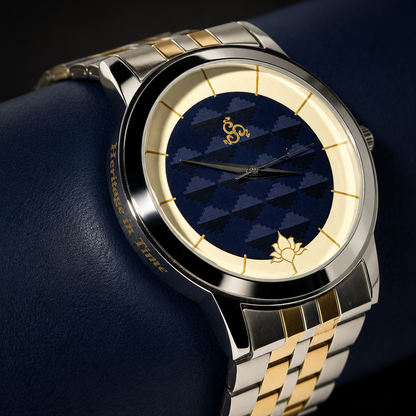 H'OURS MH15 | Men's Watch | Dual Tone Strap | Blue Dial | Quartz