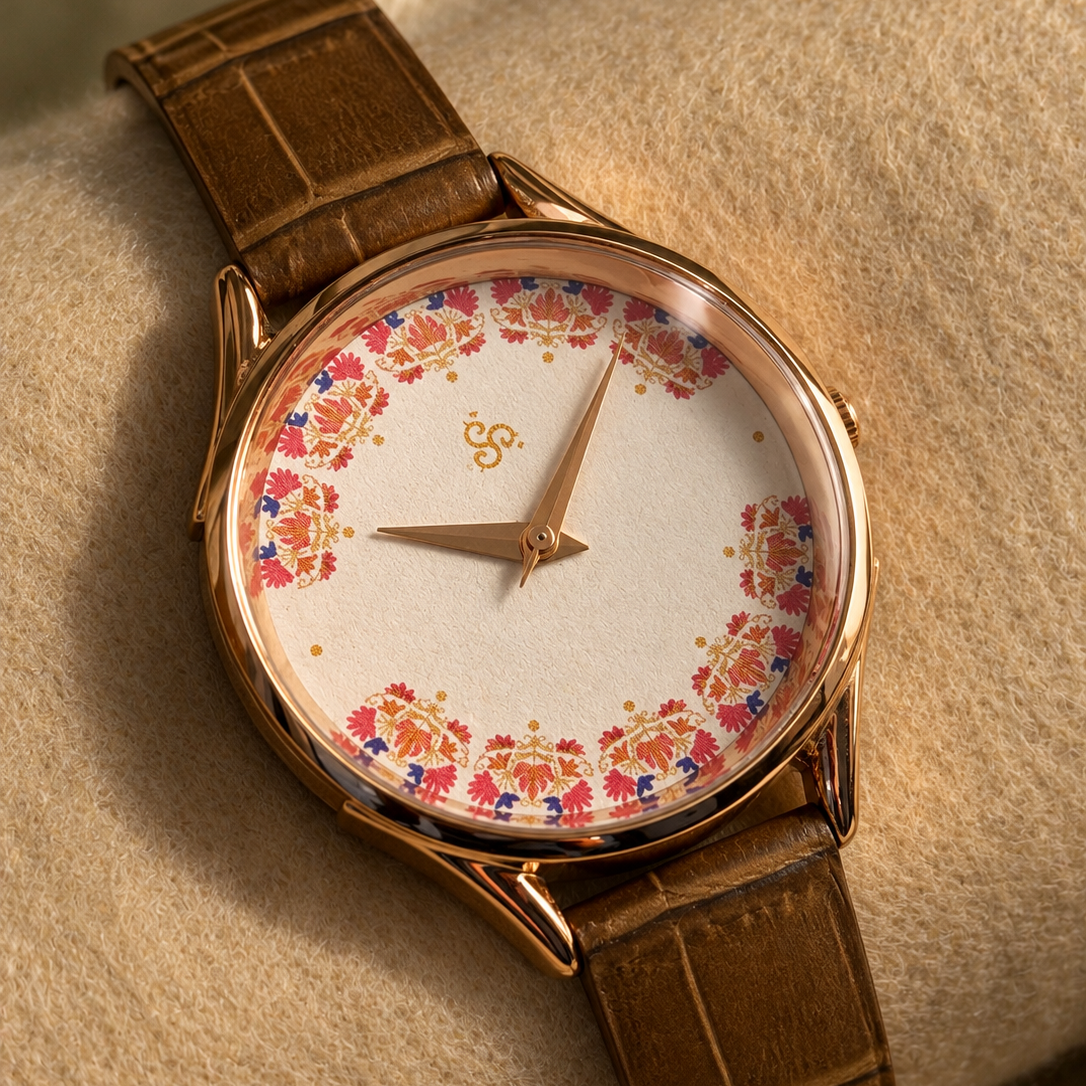 H'OURS Gul-e-Kashida | White | Women's Watch | Quartz Movement